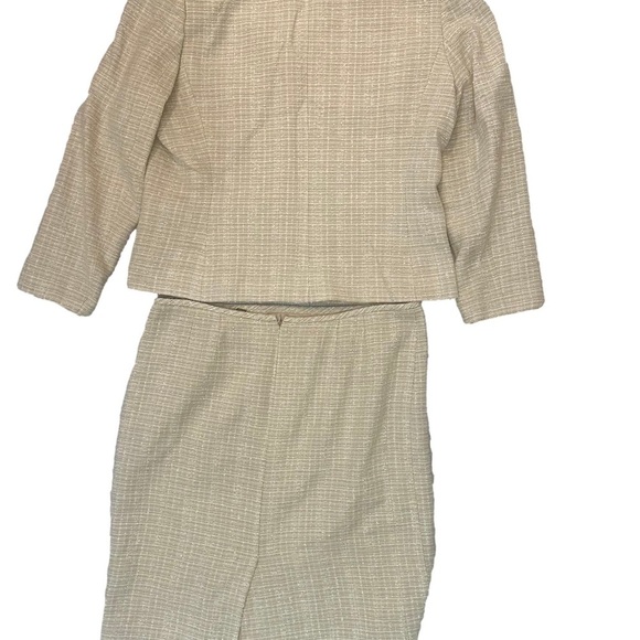 Vntg 2pc Suit Sz 14 Wool Blend Tweed Old Money Light Acadamia Office Siren Retro - Picture 2 of 4